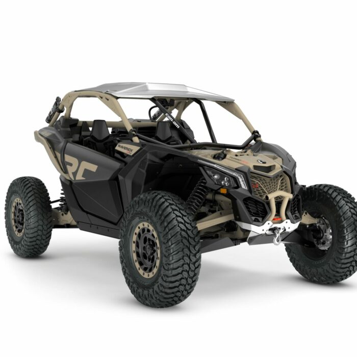 ORV SSV MY23 MaverickX3 XRC72 TurboRR Mineral Gray Desert Tan SKU0009MPC00 Studio 34FR CE