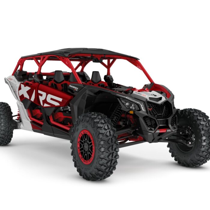 ORV SSV MY25 MaverickX3 MAX XRSSAS TurboRR Fiery Red Hyper Silver SKU0009NSN00 Studio 34FR CE