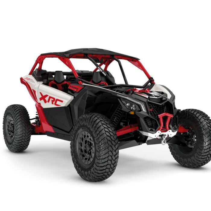 ORV SSV MY25 MaverickX3 XRC72 TurboRR Hybrid White Legion Red SKU0009MSC00 Studio 34FR CE